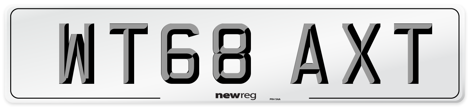 WT68 AXT Number Plate from New Reg